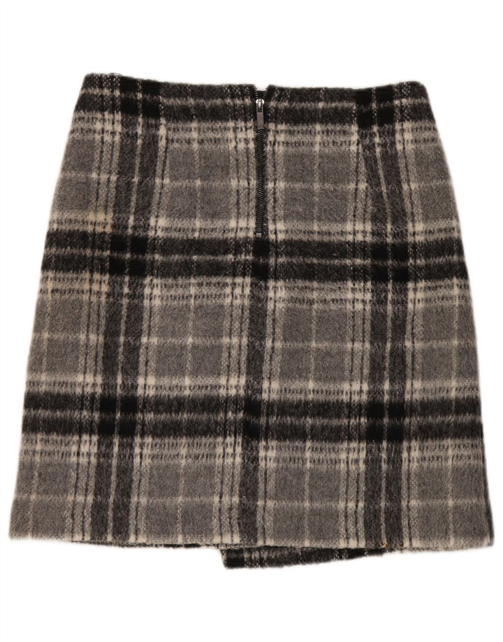 Marks & Spencer Γυναικεία μίνι φούστα UK 12 Medium W32 Grey Check Acrylic