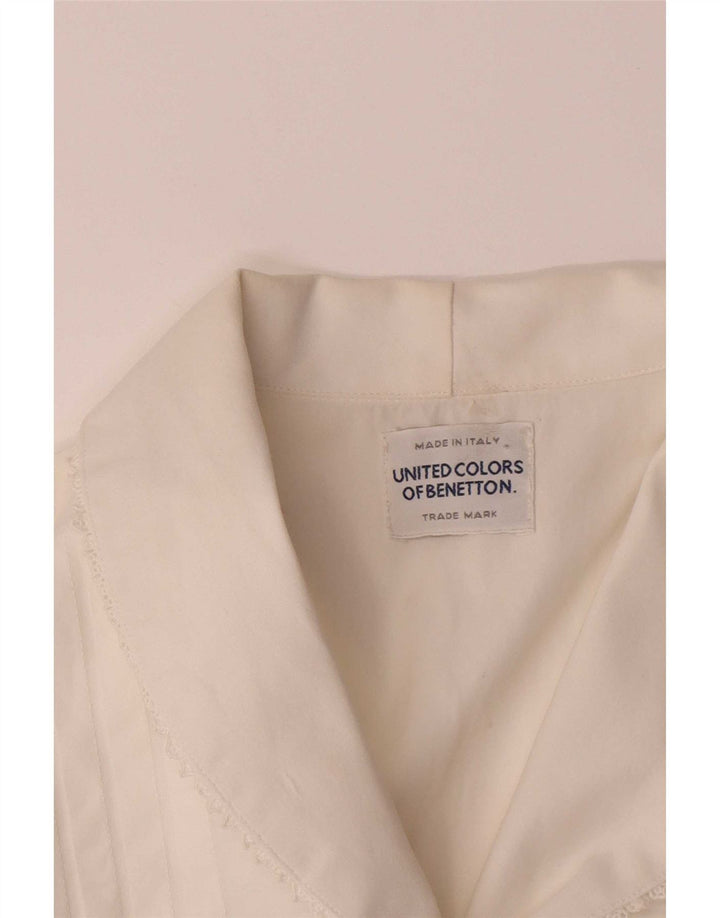 Benetton γυναικείο σμόκιν πουκάμισο UK 12 Medium White