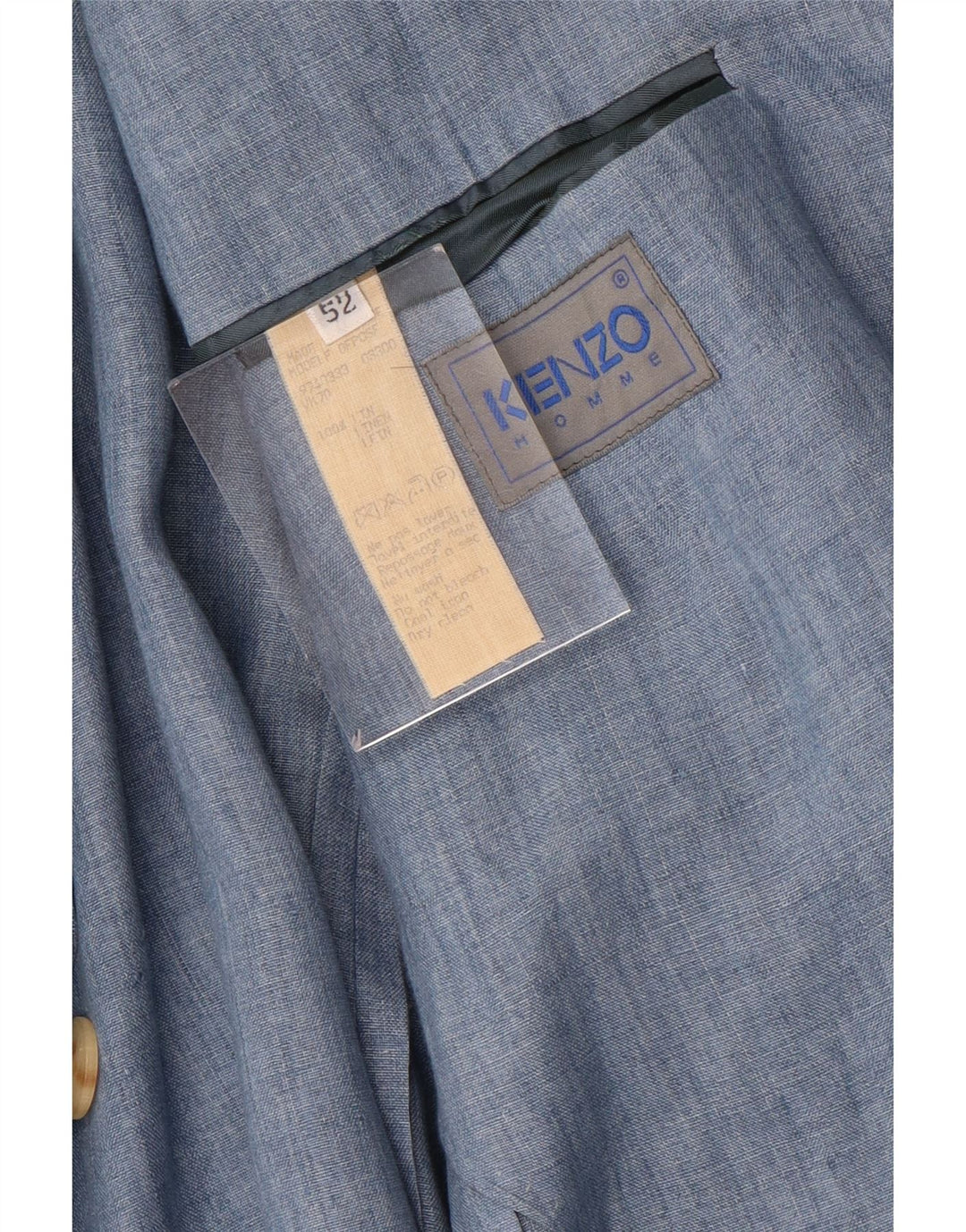 Ανδρικό μπουφάν μπλέιζερ Kenzo 3 κουμπιών IT 52 XL Μπλε Λινό