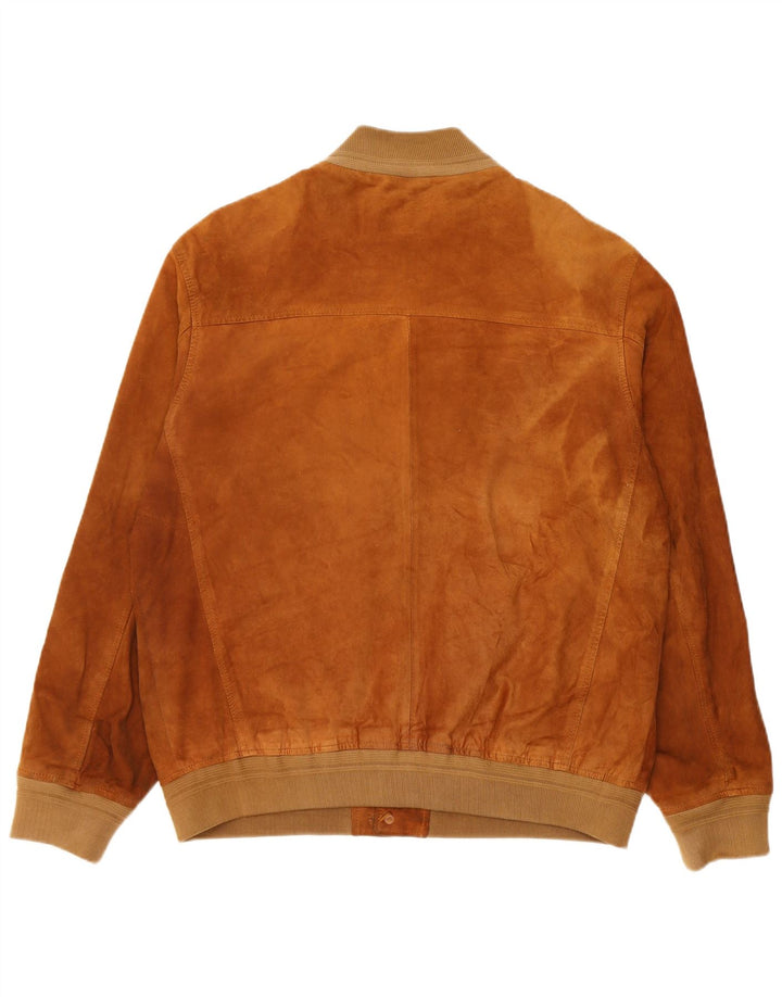 Project Classico Ανδρικό Suede Bomber Jacket UK 42 XL Καφέ Δερμάτινο