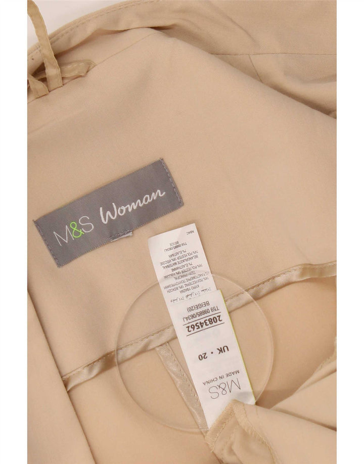 Marks & Spencer Γυναικείο ανοιχτό σακάκι UK 20 2XL Beige Polyester