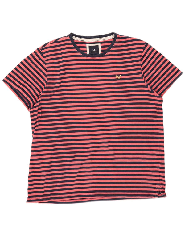Crew Clothing Ανδρικό κοντομάνικο μπλουζάκι κανονικό μπλουζάκι 2XL ροζ βαμβακερό ριγέ