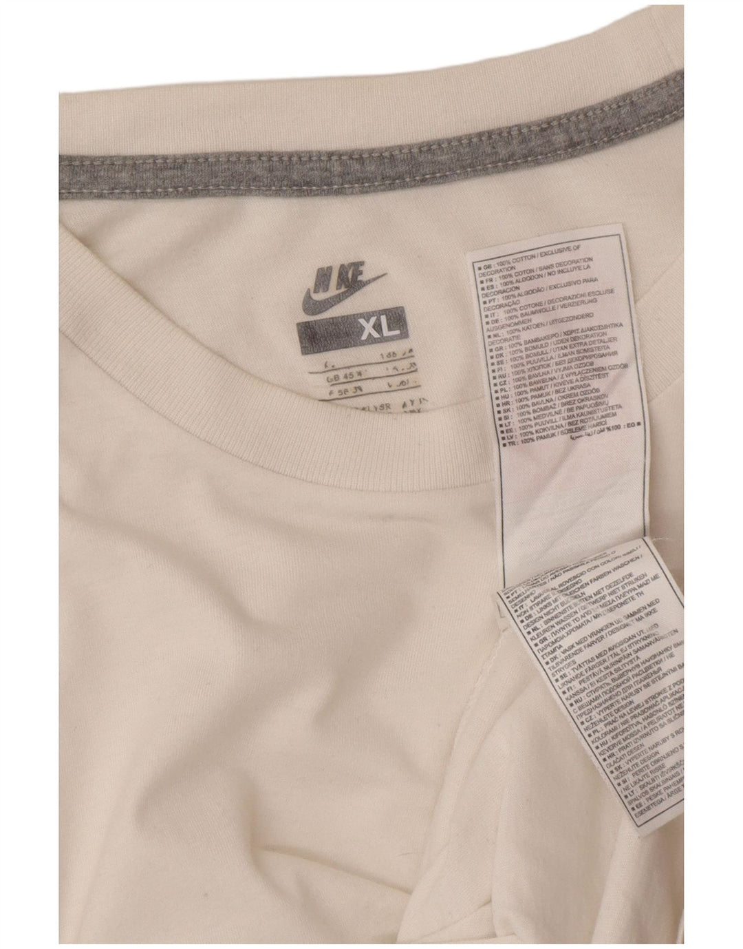 Ανδρικό T-Shirt NIKE Top UK 45/47 XL Λευκό βαμβακερό