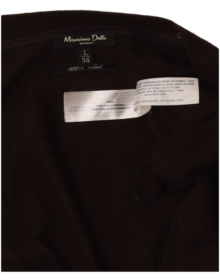 Massimo Dutti Γυναικείο πουλόβερ μακράς ζακέτας UK 14 μεγάλο καφέ μαλλί