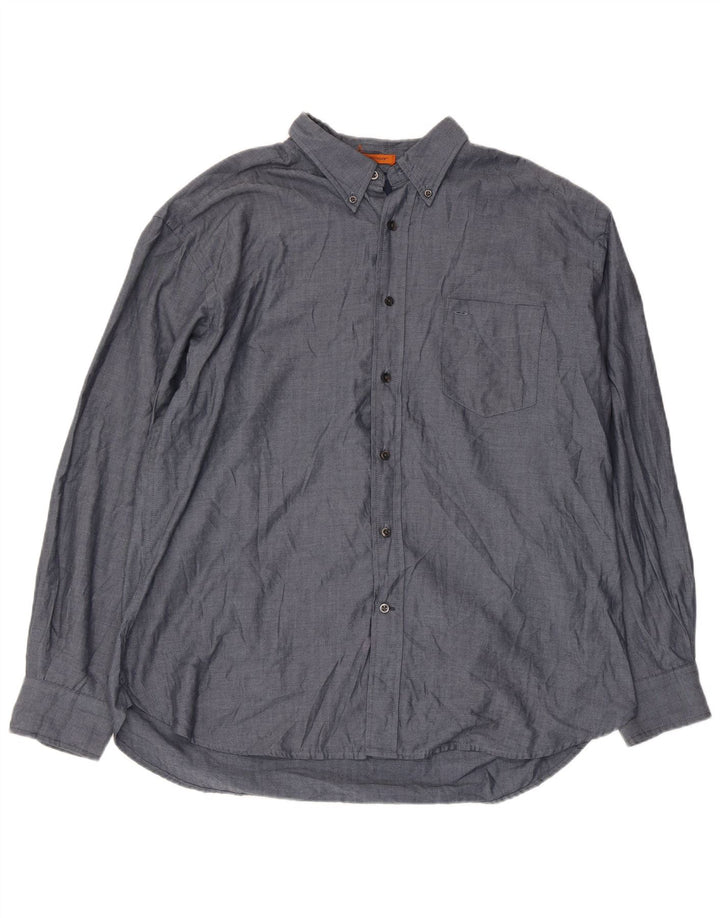 Ανδρικό πουκάμισο Dockers Stain Defender XL Μπλε βαμβακερό ψαροκόκκαλο