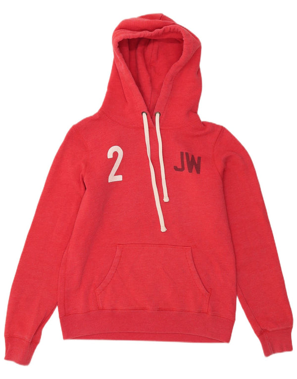 Jack Wills Γυναικείο Γραφικό Hoodie Jumper UK 12 μεσαίο κόκκινο βαμβακερό