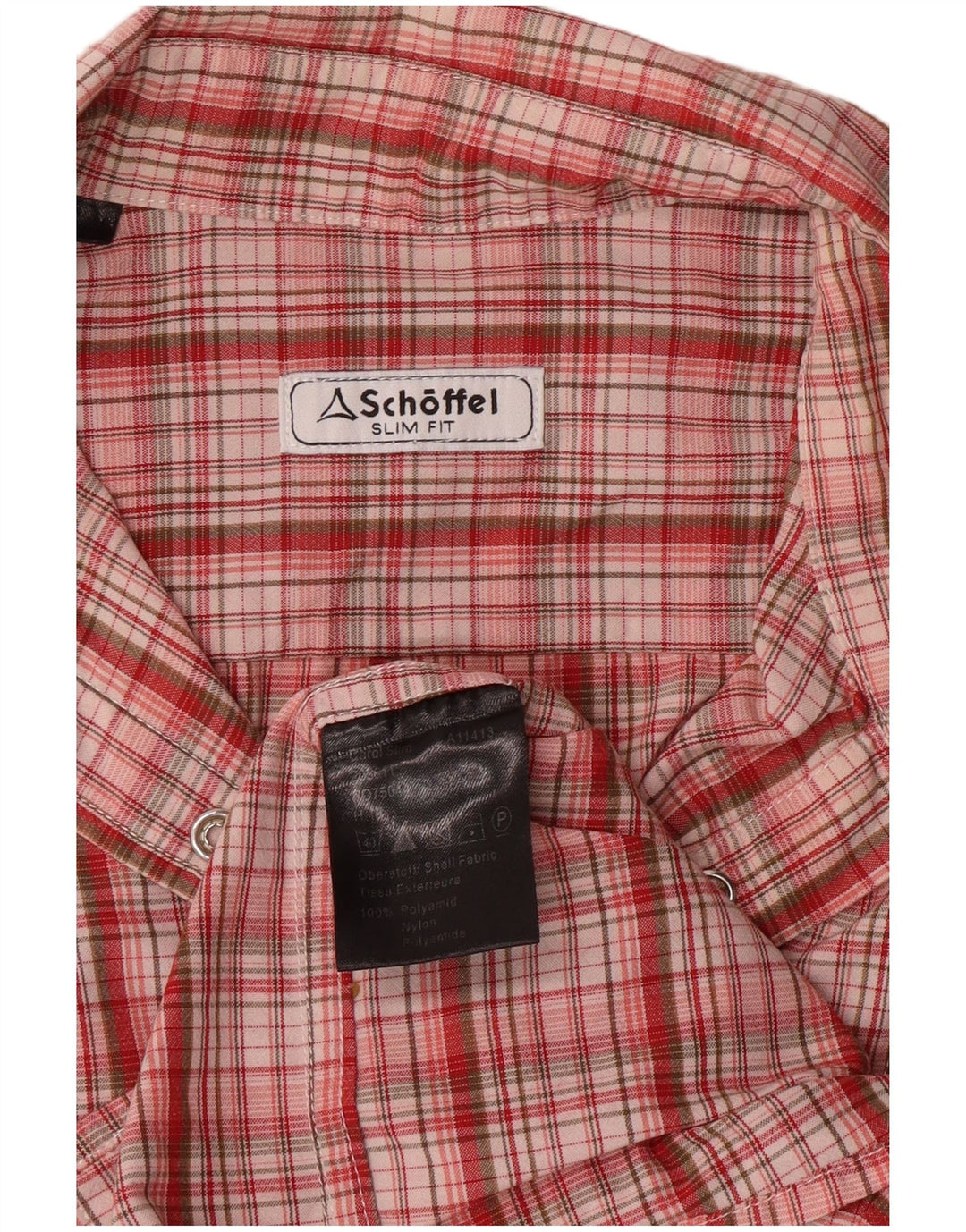 Schoffel Γυναικείο Slim Fit Shirt UK 14 Medium Red Check Polyamide