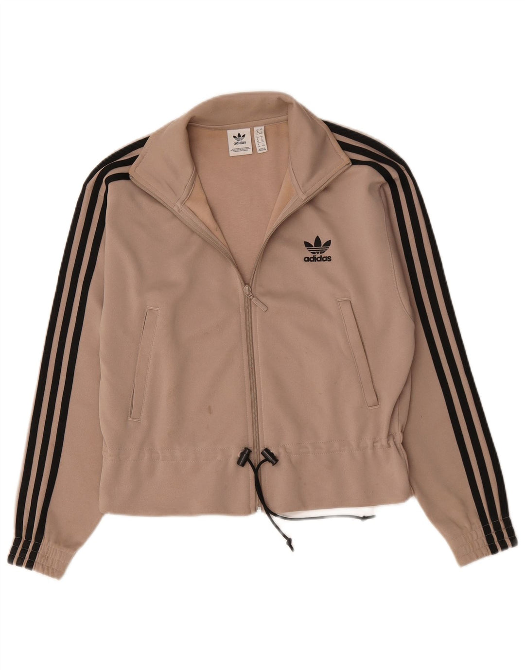Adidas Γυναικεία αθλητική φόρμα μεγάλου μεγέθους Top Jacket UK 8 Small Beige Polyester