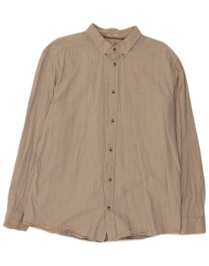 Ανδρικό πουκάμισο Wrangler Regular Fit 2XL Μπεζ βαμβακερό με στίγματα