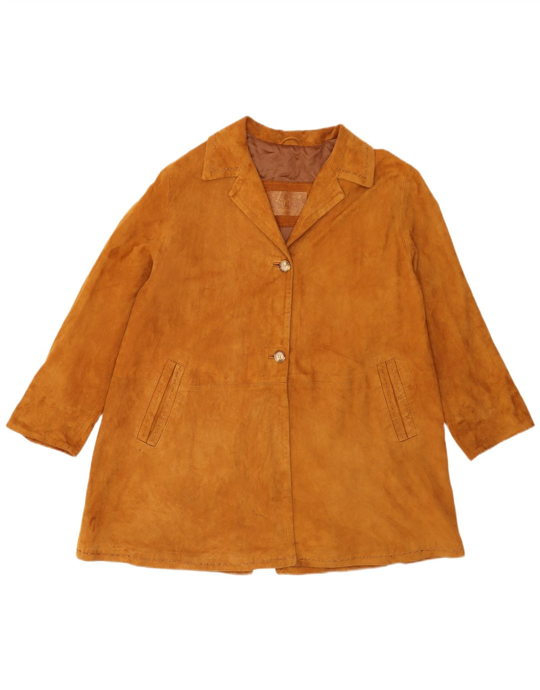 Vintage Γυναικείο Suede Jacket UK 14 Medium Brown Δερμάτινο