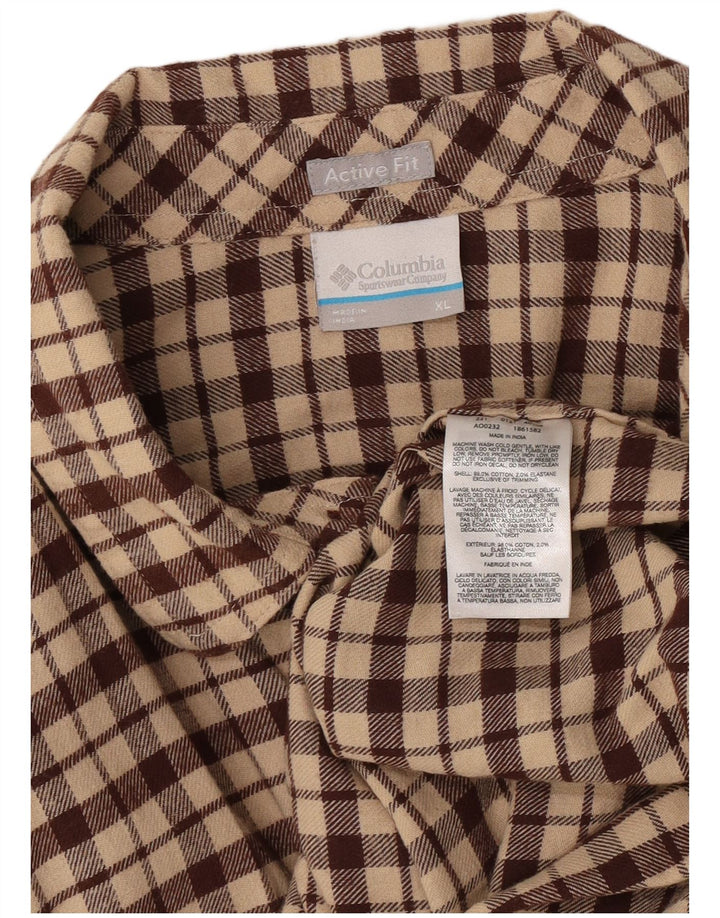 Ανδρικό πουκάμισο Columbia Active Flannel XL Beige Check Cotton