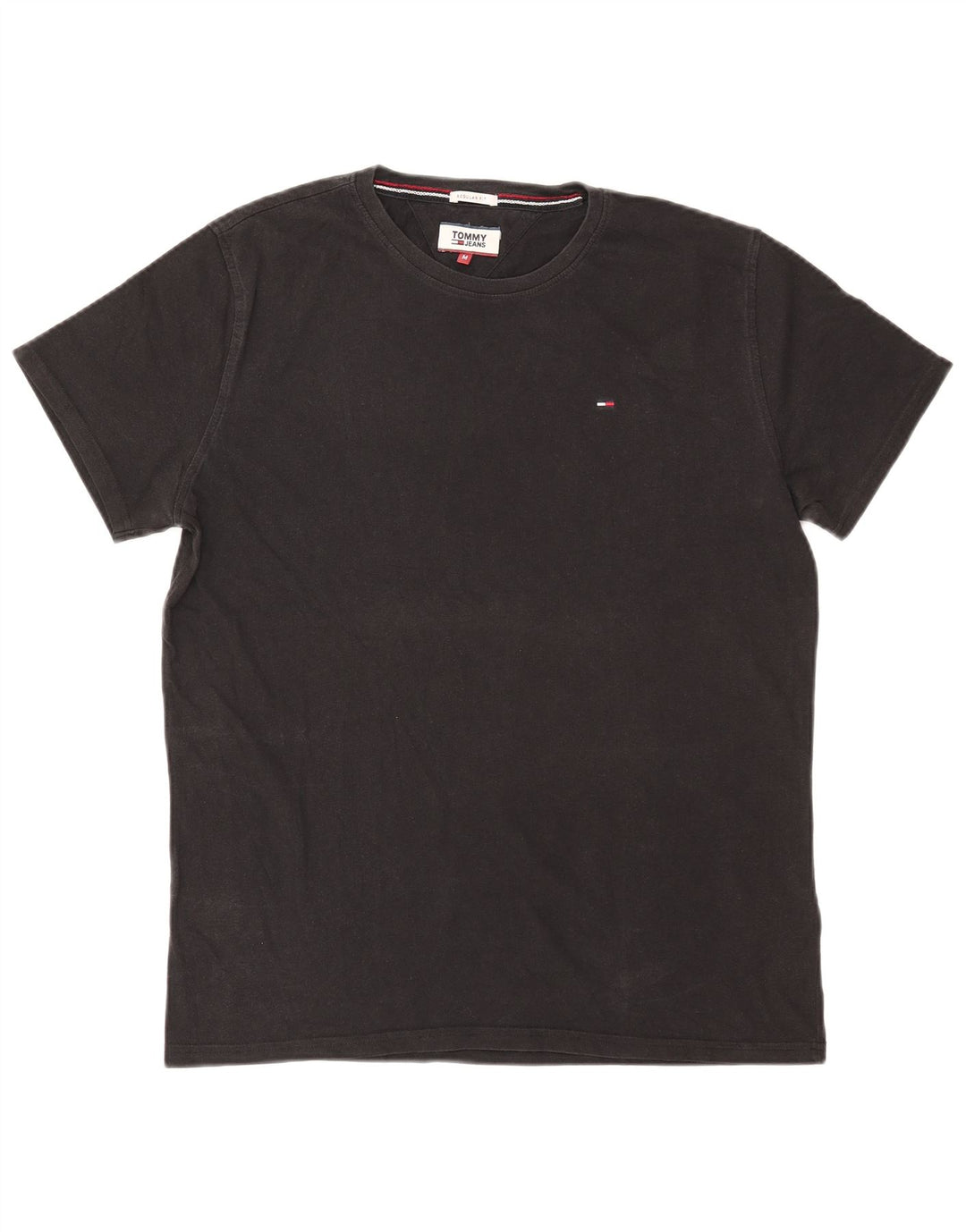 Tommy Hilfiger Ανδρικό T-Shirt με κανονική εφαρμογή Τοπ μεσαίο μαύρο βαμβακερό