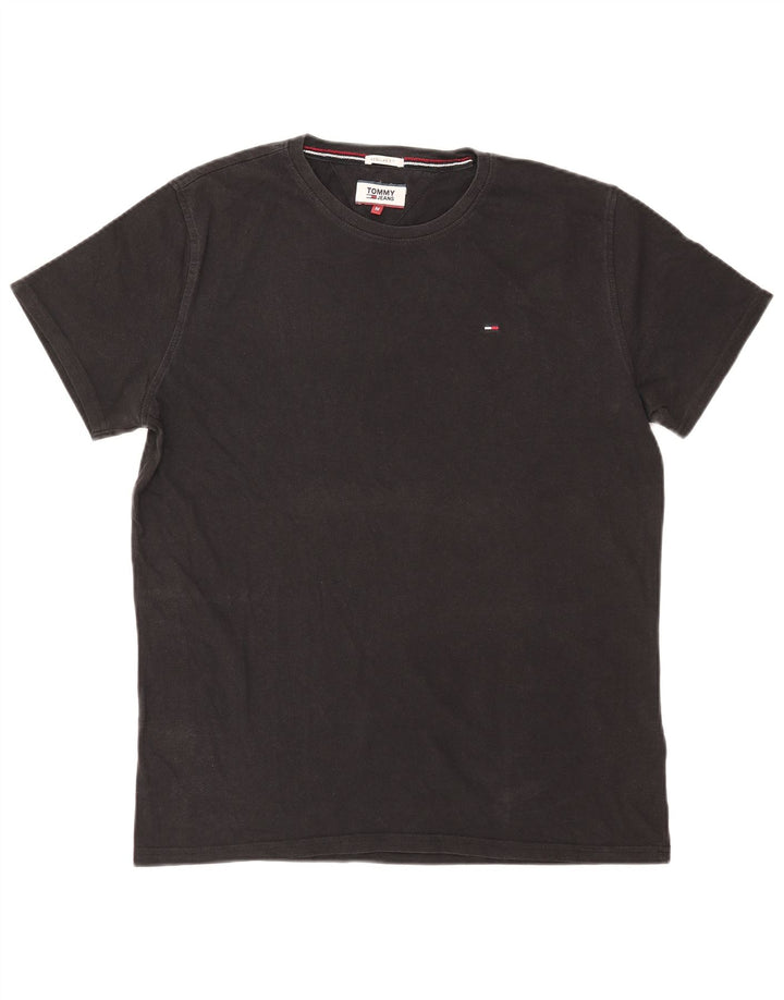 Tommy Hilfiger Ανδρικό T-Shirt με κανονική εφαρμογή Τοπ μεσαίο μαύρο βαμβακερό