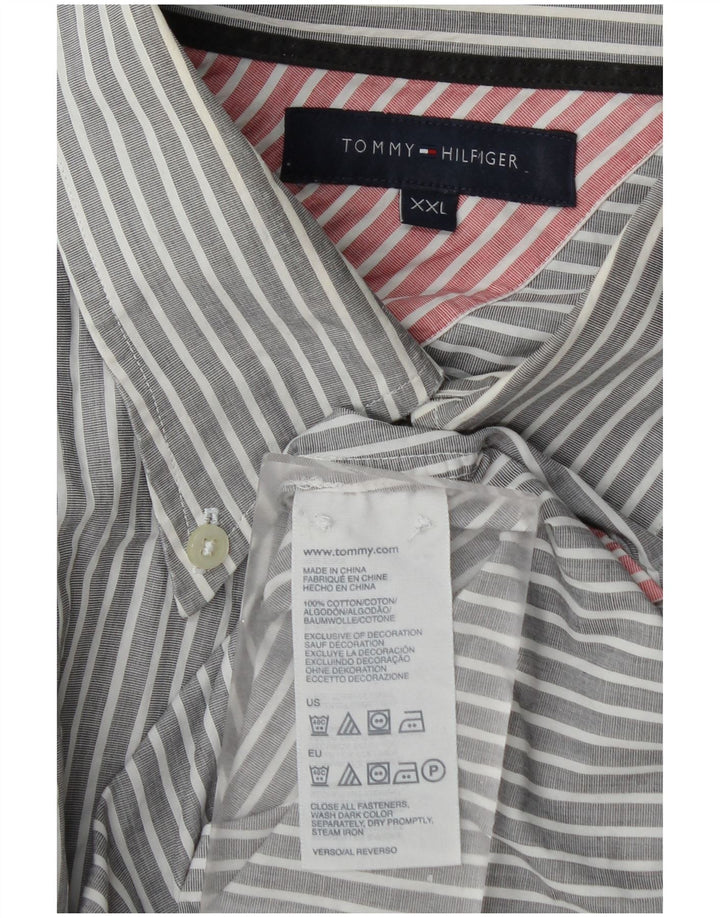 Ανδρικό πουκάμισο Tommy Hilfiger 2XL Γκρι ριγέ βαμβακερό