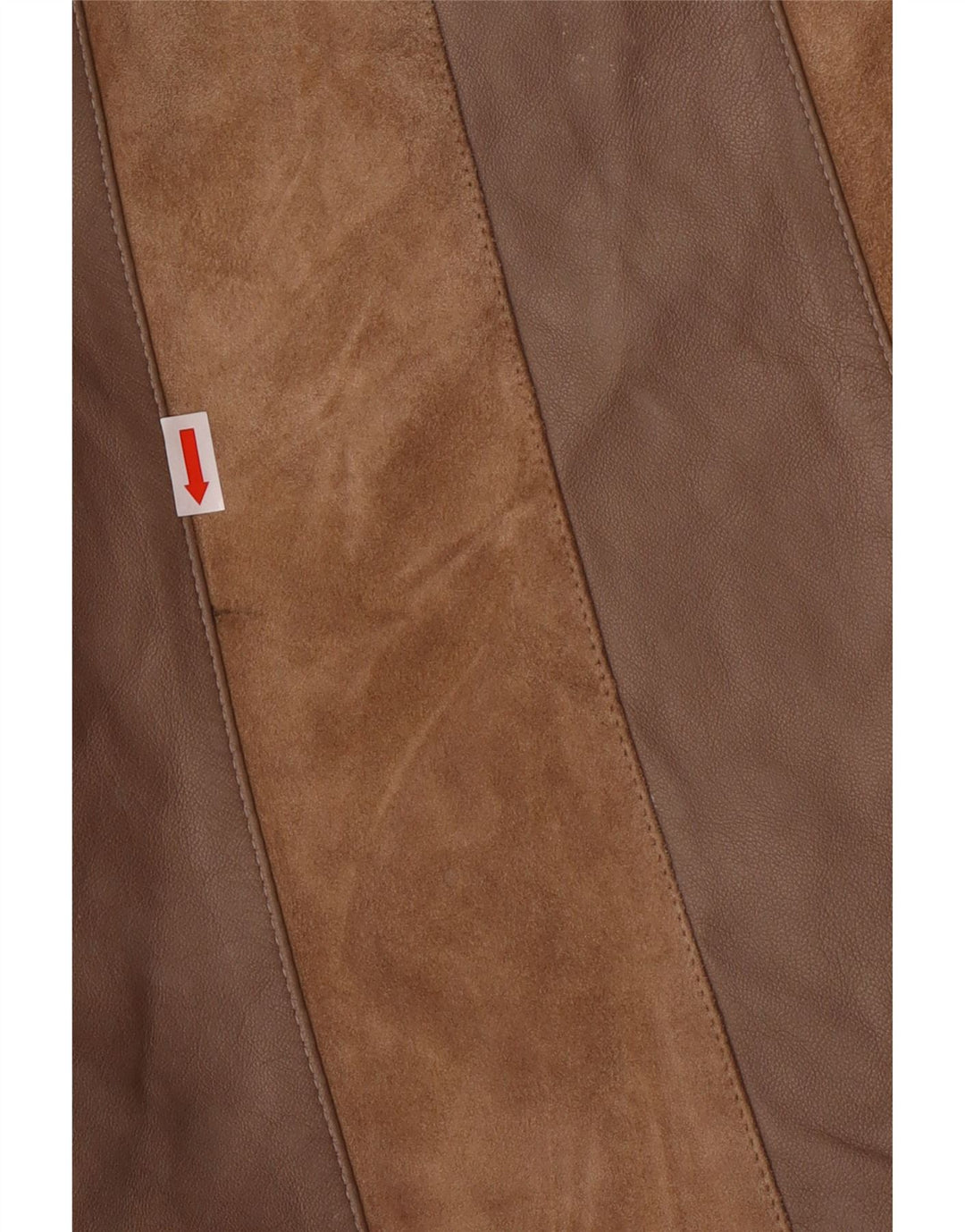 Norma Γυναικείο Loose Fit Δερμάτινο Παλτό UK 14 Medium Brown ριγέ Classic