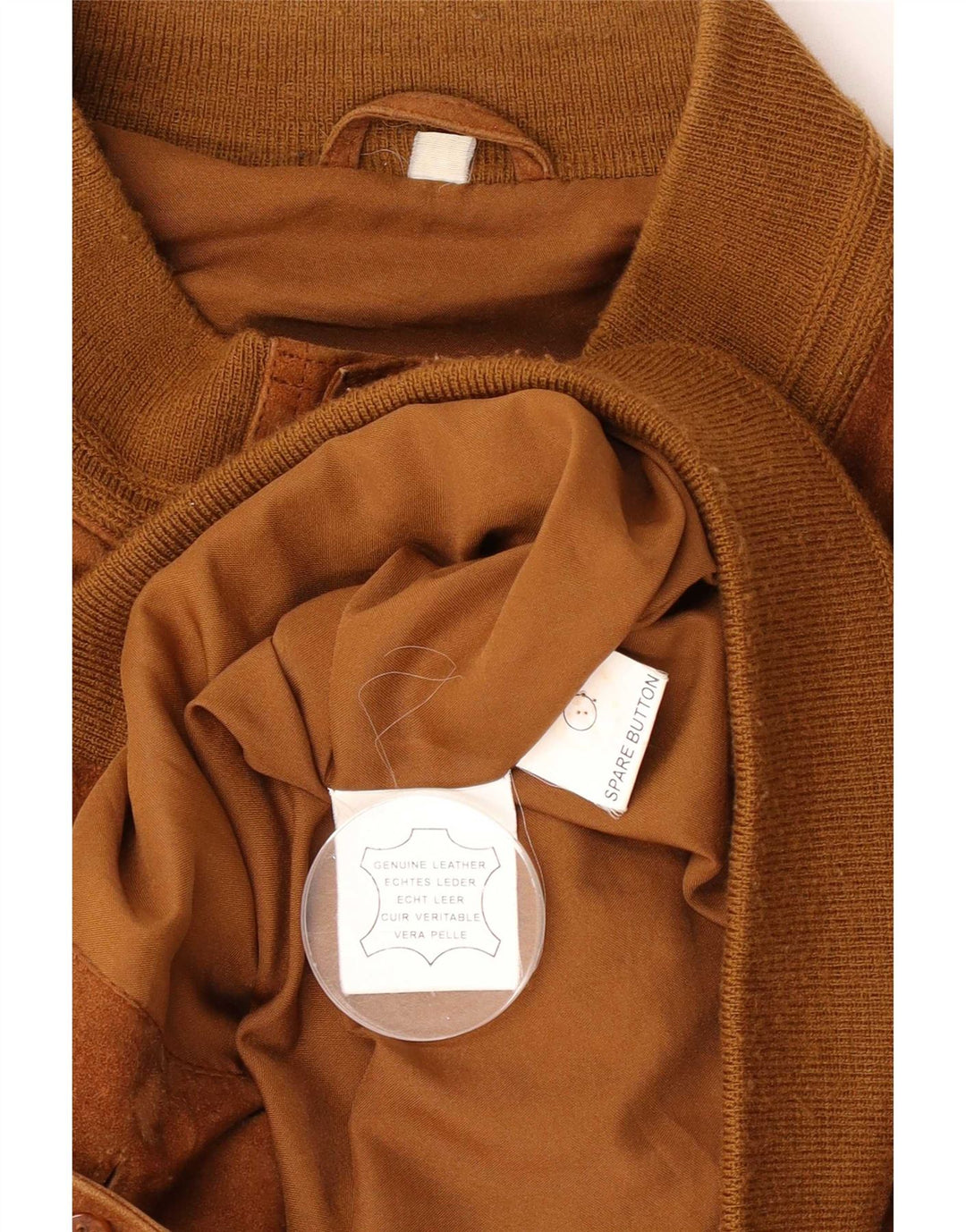 Vintage Ανδρικό Suede Bomber Jacket UK 40 Large Brown Δερμάτινο