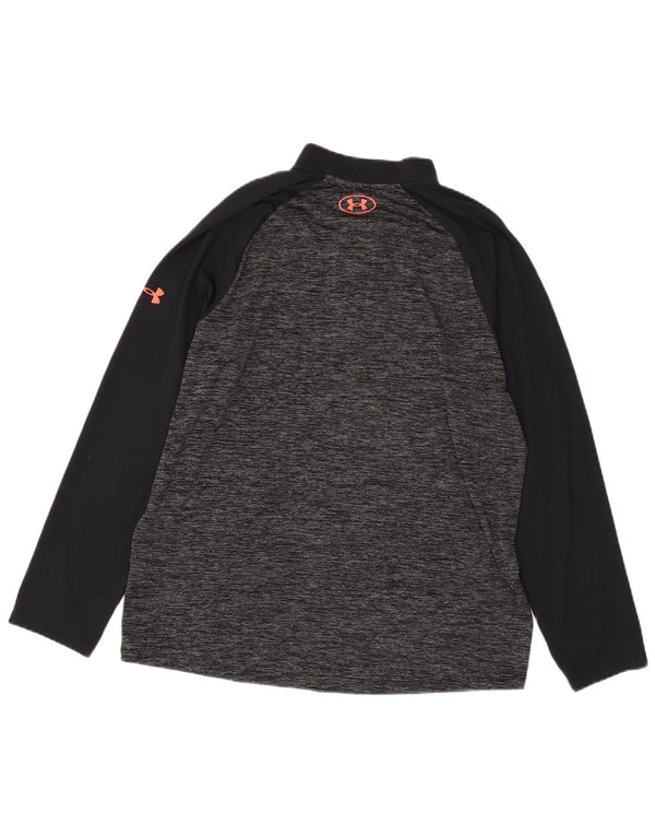 Ανδρικό Under Armour Loose Εφαρμογή με φερμουάρ με λαιμόκοψη Μακρυμάνικο Μεγάλο Μαύρο Flecked