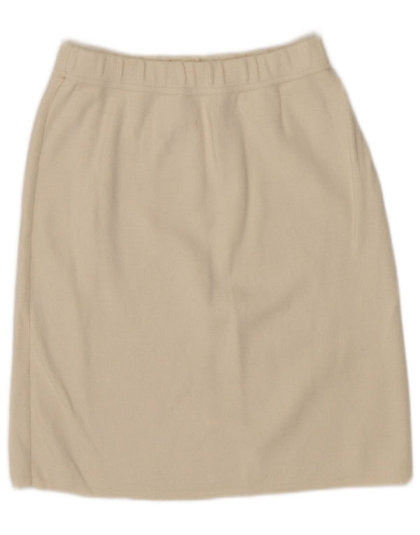 Γυναικεία ίσια φούστα VINTAGE UK 6 XS W24 από λευκό βαμβακερό