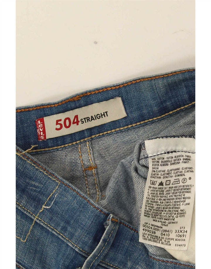 Levi's Mens 504 Straight Jeans W33 L34 Μπλε βαμβακερό