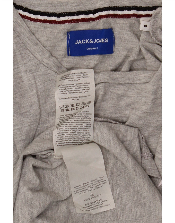 Jack & Jones Ανδρικό γραφικό μπλουζάκι μπλουζάκι, μικρό γκρι βαμβακερό