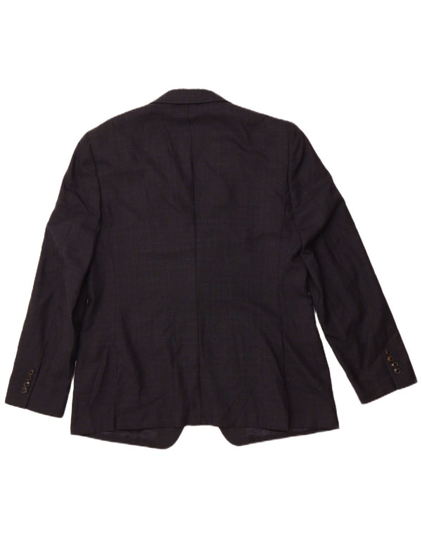 Ανδρικό μπουφάν σακάκι Reiss 1 κουμπιού UK 42 XL Navy Blue Check Wool