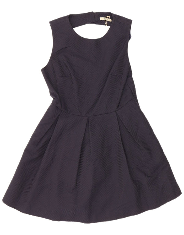 Jack Wills Γυναικείο αμάνικο φόρεμα UK 14 Large Navy Blue Chevron