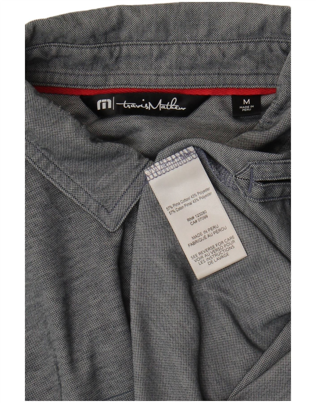 Ανδρικό πουκάμισο πόλο Travis Mathew, Βαμβακερό μεσαίο γκρι ριγέ