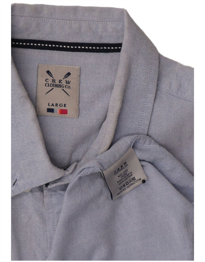 Ανδρικό πουκάμισο Crew Clothing μεγάλο μπλε βαμβακερό