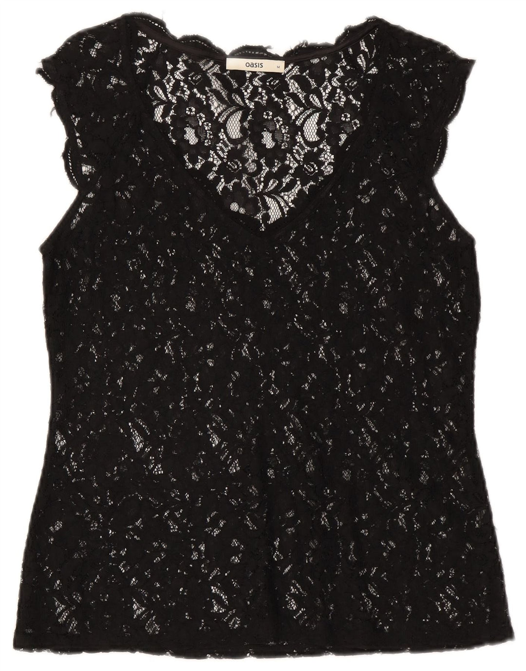 Γυναικεία μπλούζα Oasis See Through Lace Top UK 12 Medium Black Floral