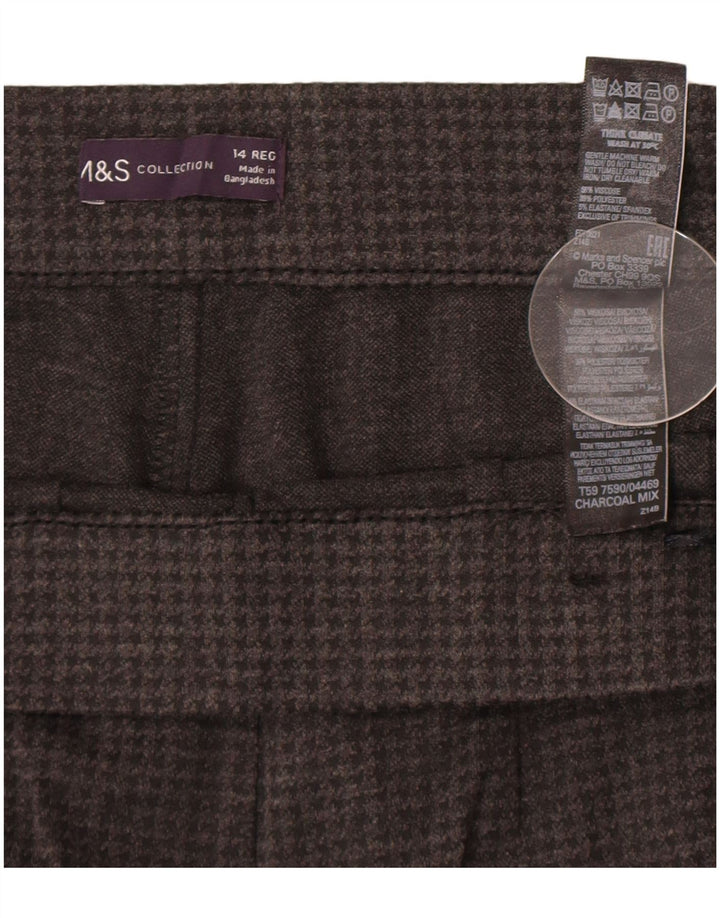 Marks & Spencer Γυναικείο Παντελόνι UK 14 Large W32 L28 Grey Houndstooth