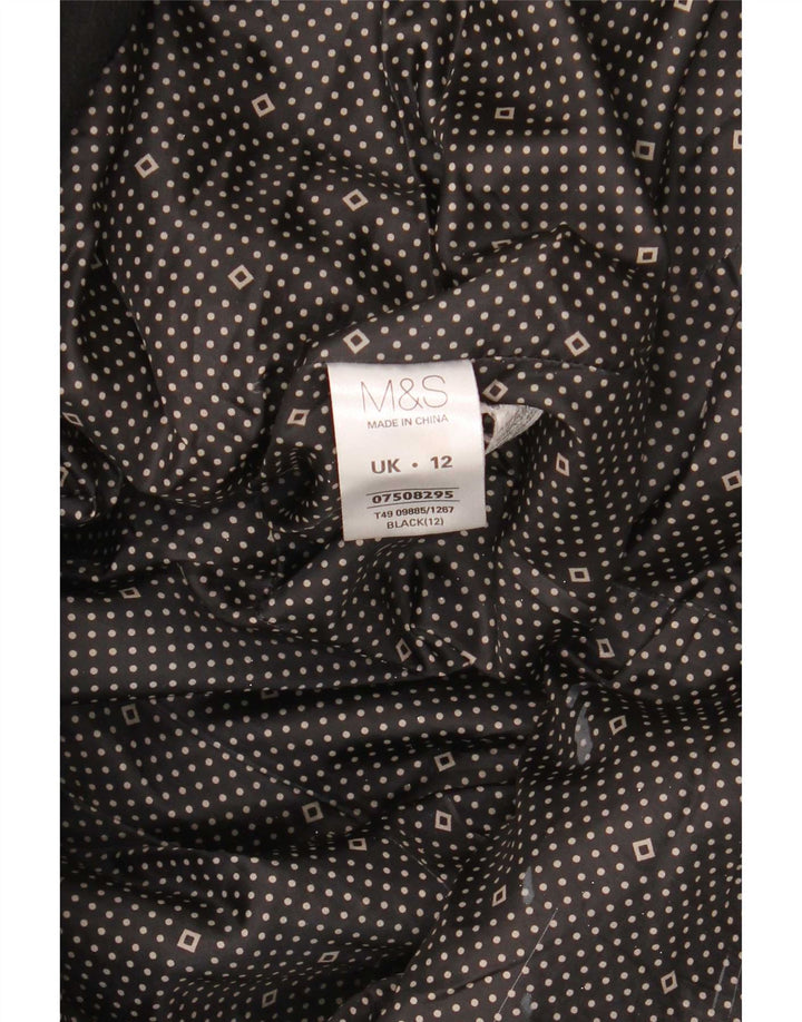 Marks & Spencer Γυναικείο παλτό με διπλό στήθος UK 12 μεσαίο μαύρο πολυεστέρα