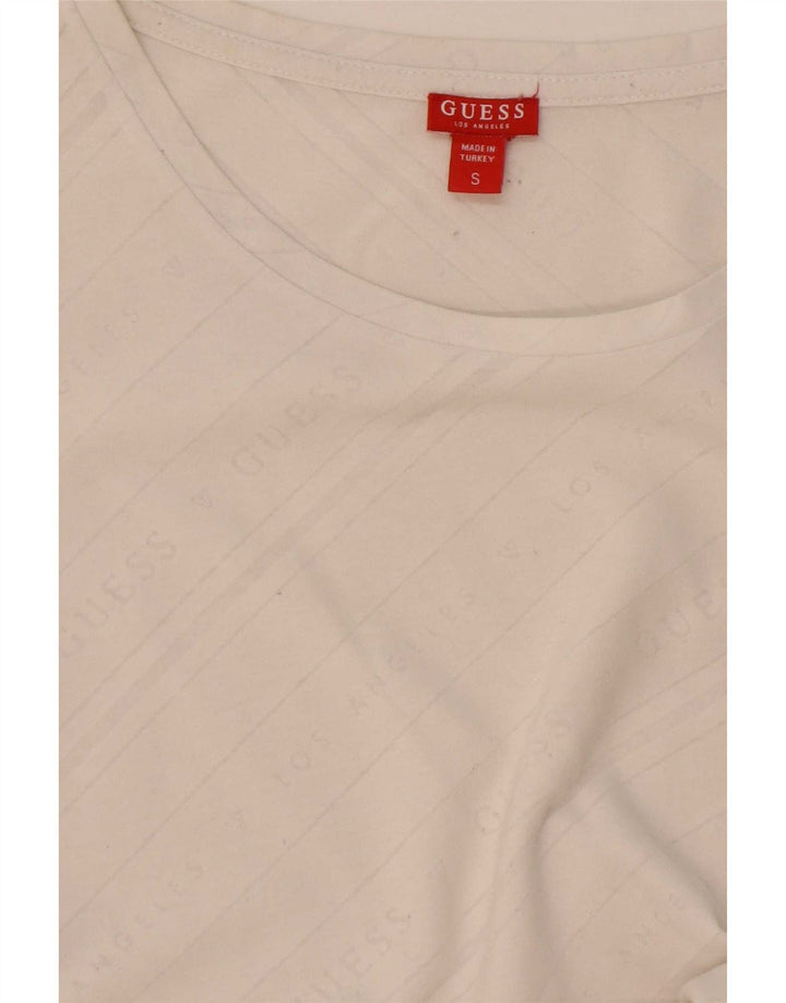 Guess Γυναικείο γραφικό T-Shirt Top 10 Small Off White