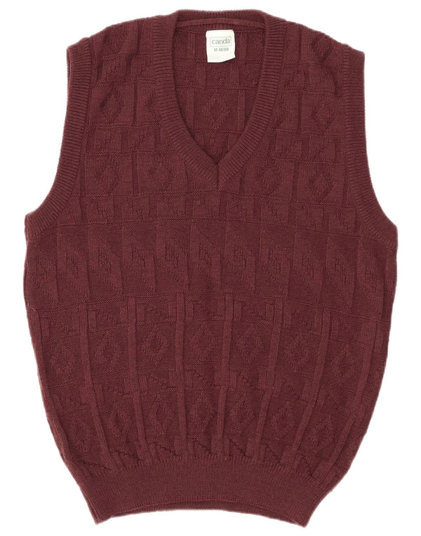 CANDA Ανδρικό γιλέκο Tank Top EU 48/50 Medium Burgundy Argyle/Diamond Acrylic