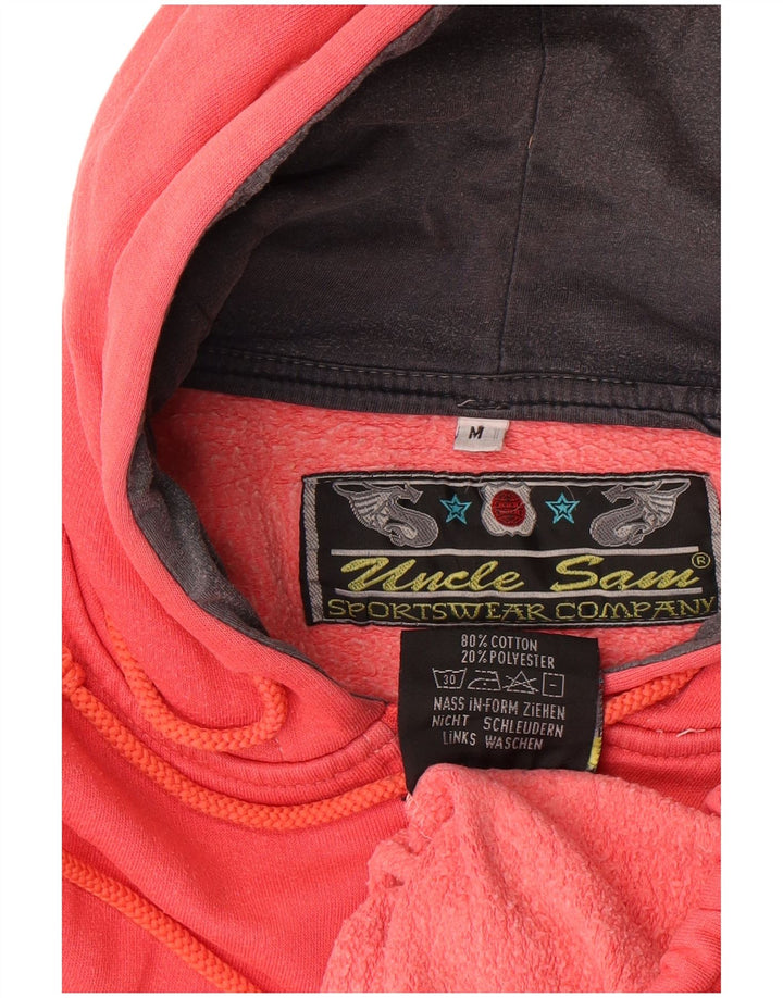 Ανδρικό πουλόβερ με κουκούλα με φερμουάρ Uncle Sam, μεσαίο κόκκινο βαμβακερό