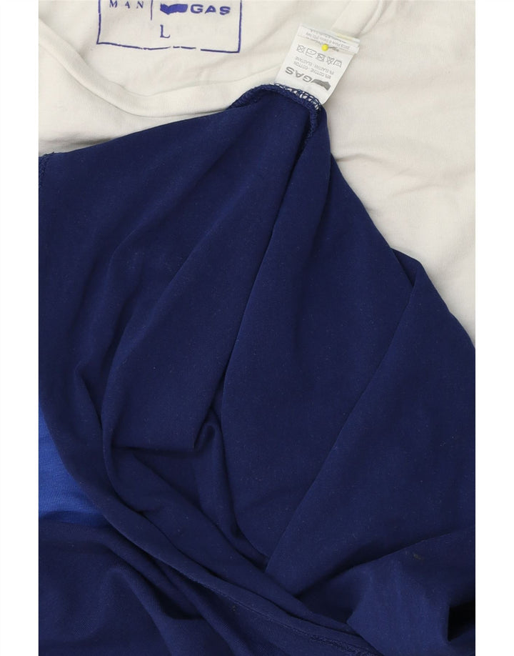 Ανδρικό μπλουζάκι Gas Top Large Blue Colourblock Βαμβακερό
