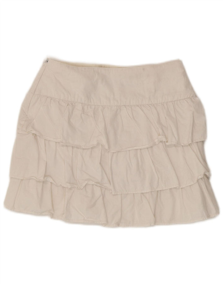 Zara Γυναικεία φούστα σε επίπεδα XS W24 Λευκή