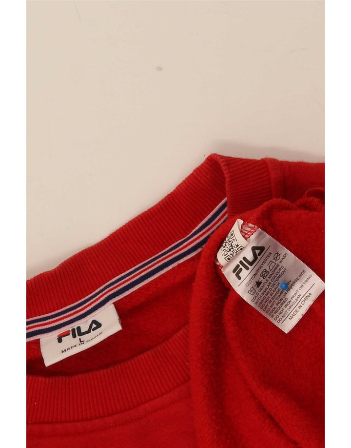Ανδρικό φούτερ Fila Jumper μεγάλο κόκκινο βαμβακερό