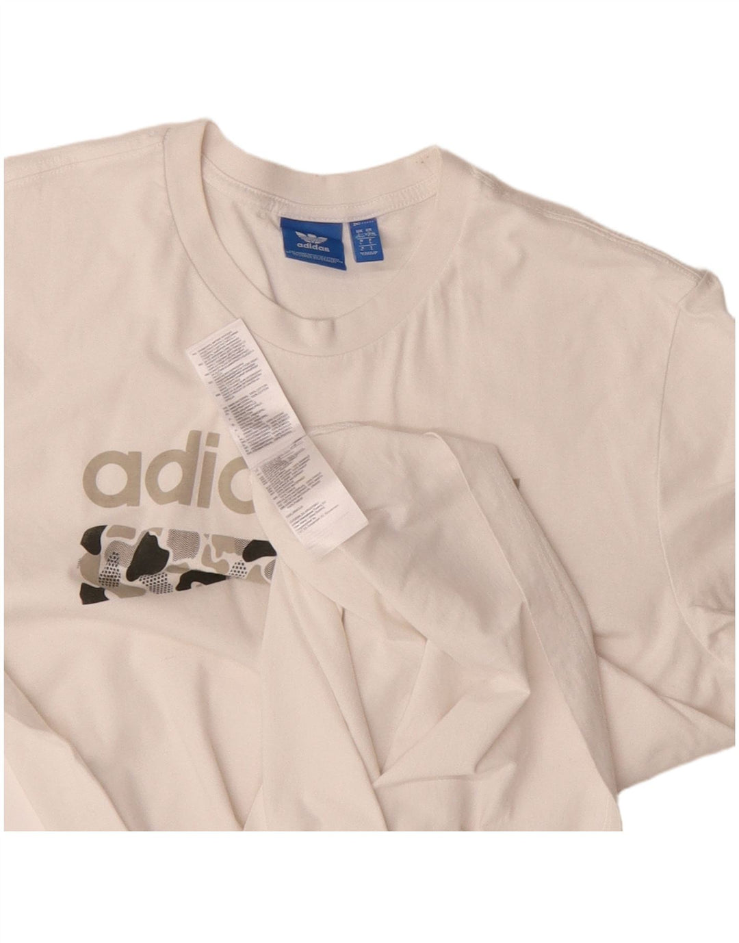 Ανδρικό γραφικό T-Shirt Adidas Top μεγάλο λευκό βαμβακερό