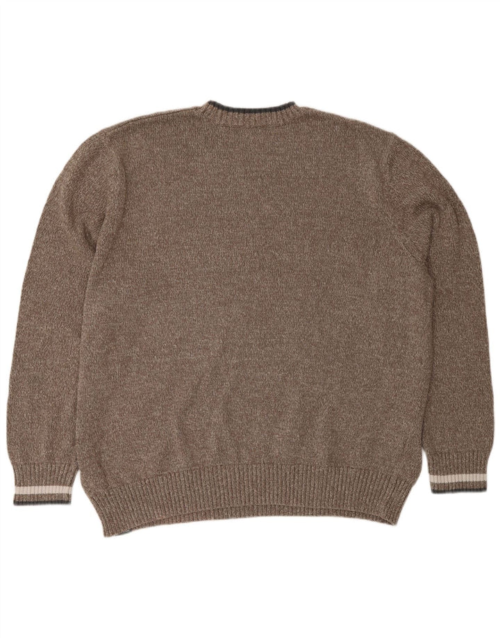 Eddie Bauer Ανδρικό πουλόβερ με λαιμόκοψη 2XL καφέ βαμβακερό