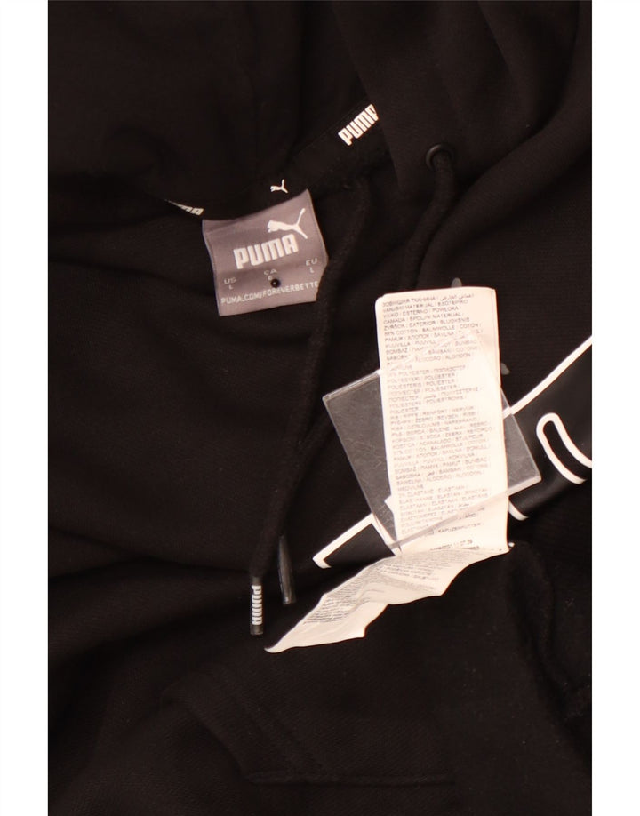 Ανδρικό γραφικό κουκούλα PUMA, μεγάλο μαύρο βαμβακερό