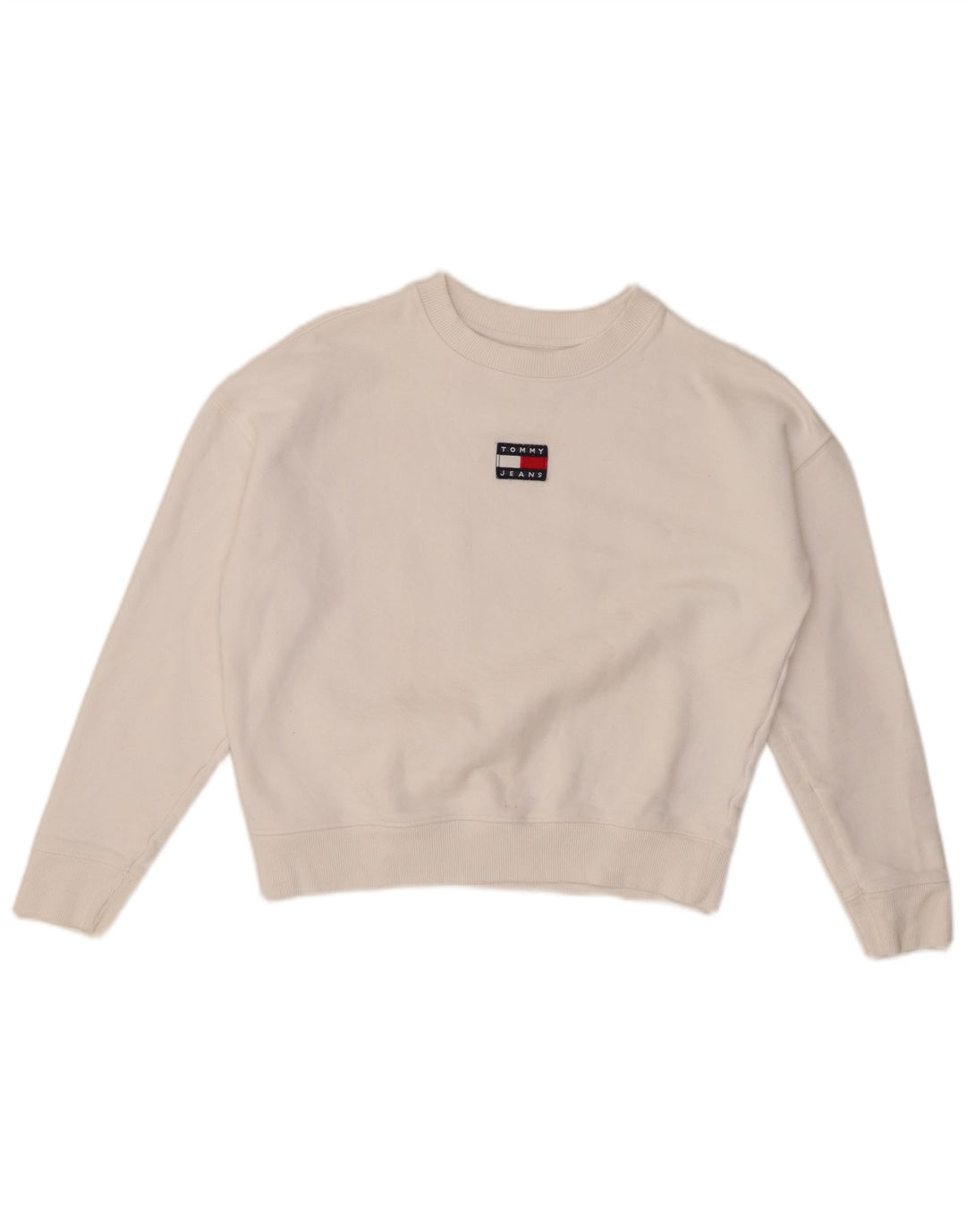 TOMMY HILFIGER Γυναικεία φούτερ μεγάλου μεγέθους Crop Jumper UK 6 XS Λευκό