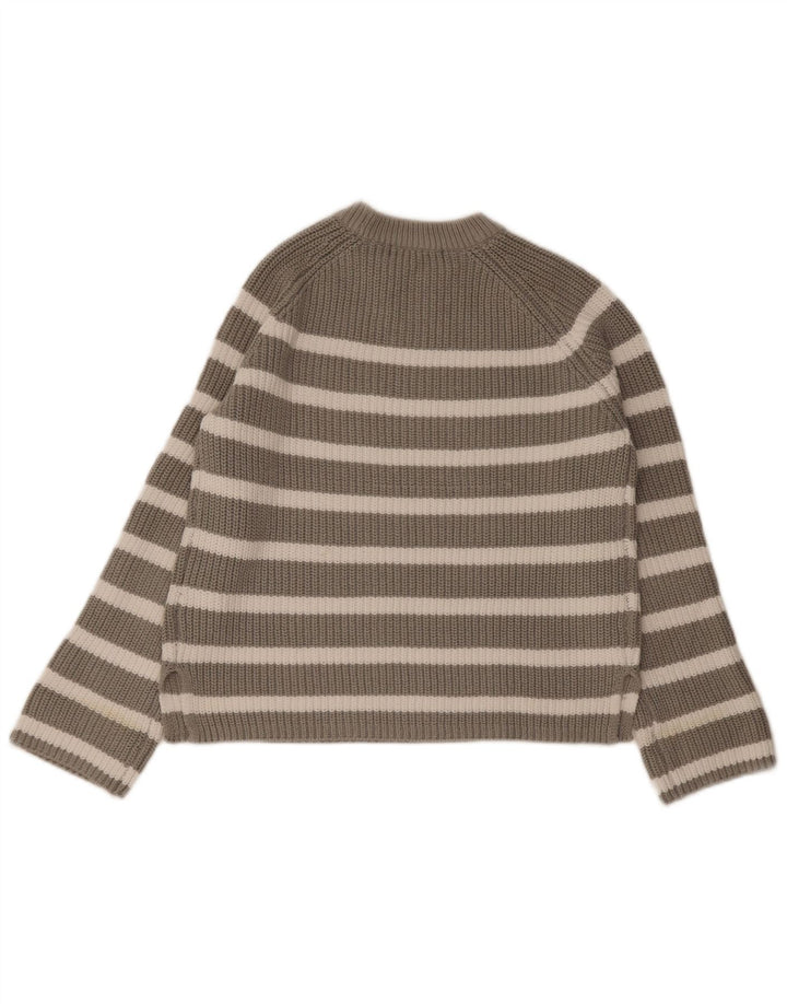 Marks & Spencer Γυναικείο πουλόβερ με λαιμόκοψη UK 10 Small Grey ριγέ