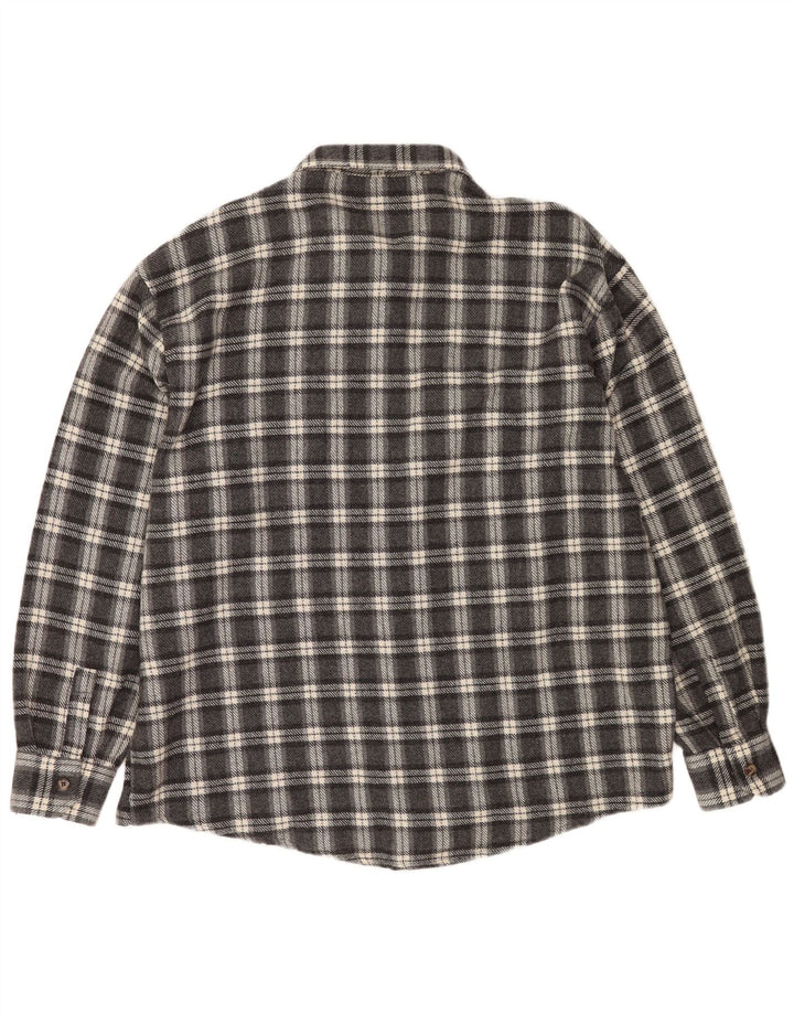 Ανδρικό φανελένιο πουκάμισο European Project 2XL Grey Check Wool