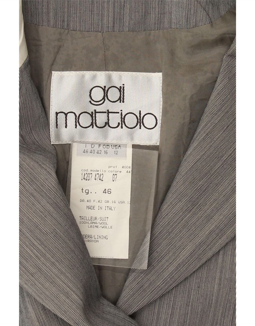 Gai Mattiolo Γυναικείο σακάκι με 4 κουμπιά σακάκι UK 16 Large Grey Colourblock