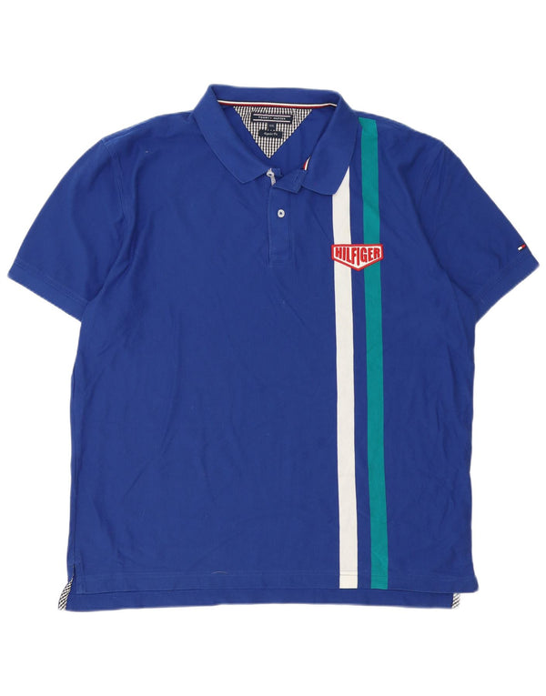 Tommy Hilfiger Ανδρικό μπλουζάκι πόλο με κανονική εφαρμογή 2XL μπλε χρώματος βαμβακερό
