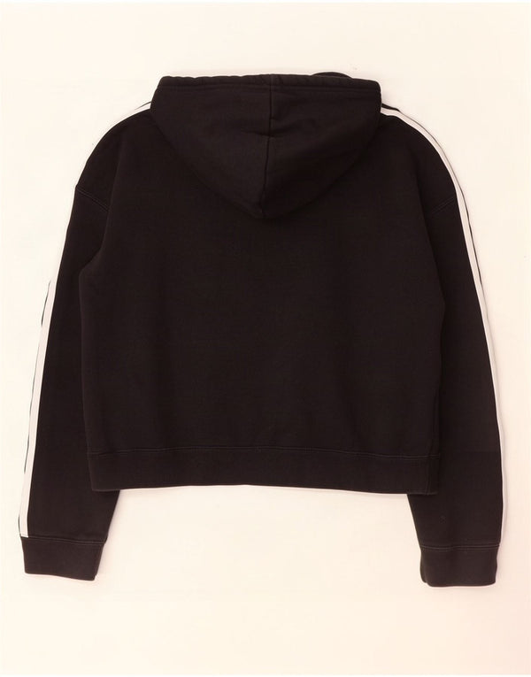 Adidas Γυναικείο Crop Oversized Hoodie Jumper UK 8 Small μαύρο βαμβακερό