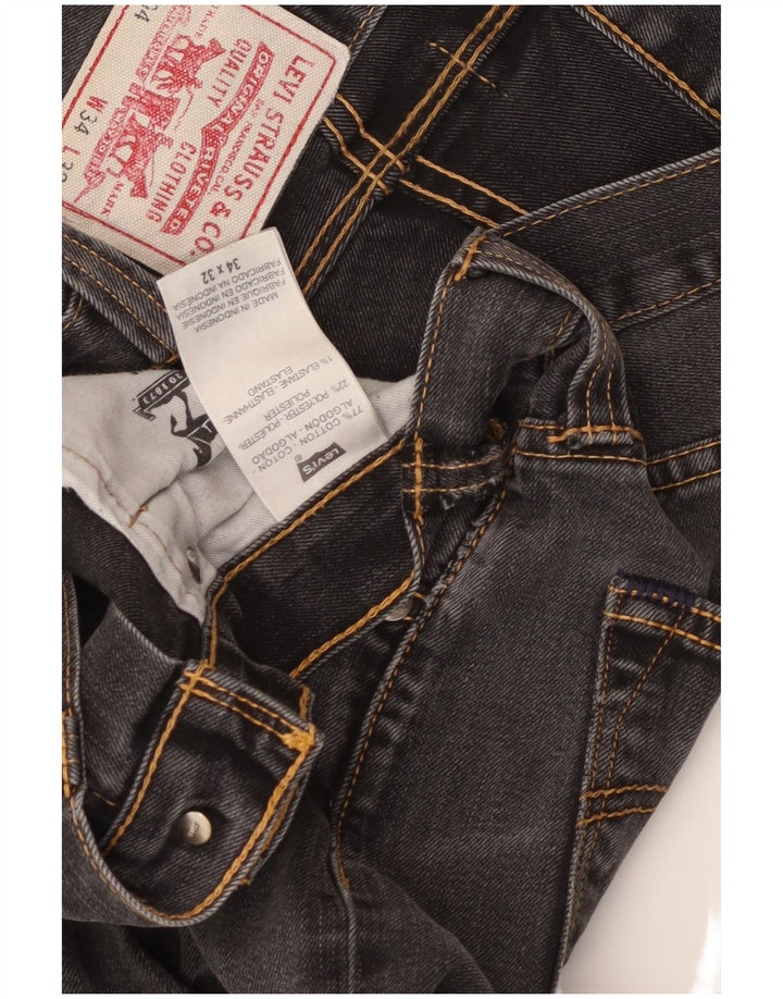 LEVI'S Ανδρικό τζιν 504 ίσιο W34 L32 Μαύρο βαμβακερό