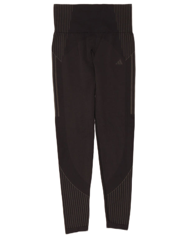 Adidas γυναικεία κολάν Aeroready UK 8 Small Grey Pinstripe Polyamide