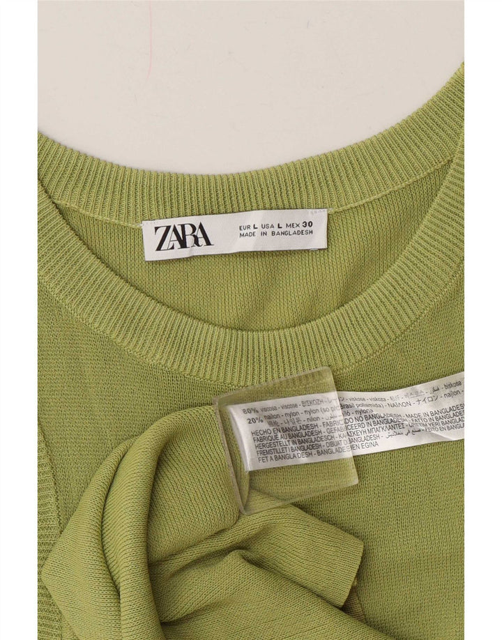 Zara Γυναικείο Γιλέκο Τοπ UK 14 Μεγάλη Πράσινη Βισκόζη