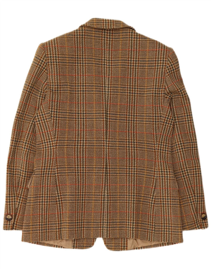 Marella Γυναικείο σακάκι σακάκι με 2 κουμπιά UK 16 Large Brown Houndstooth